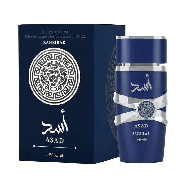 ادکلن لطافه مدل اسد زنزیبار آبی حجم 100 میلی لیتر